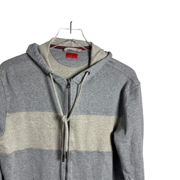 Isaia Napoli gray color block mens hoodie sweatshirt size XXL doubleface jersey - Picture 3 of 9